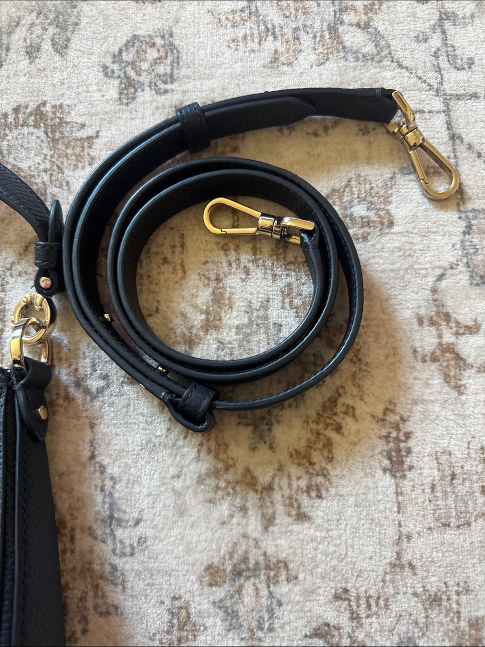 Kate Spade Navy blue Pebbled Leather Shoulder Bag with Detachable crossbodyStrap - Picture 3 of 5